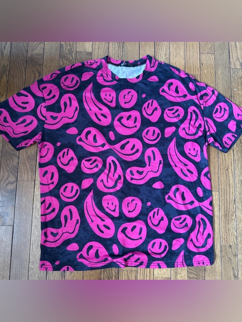 Bold Pink Smiley Graphic Tee